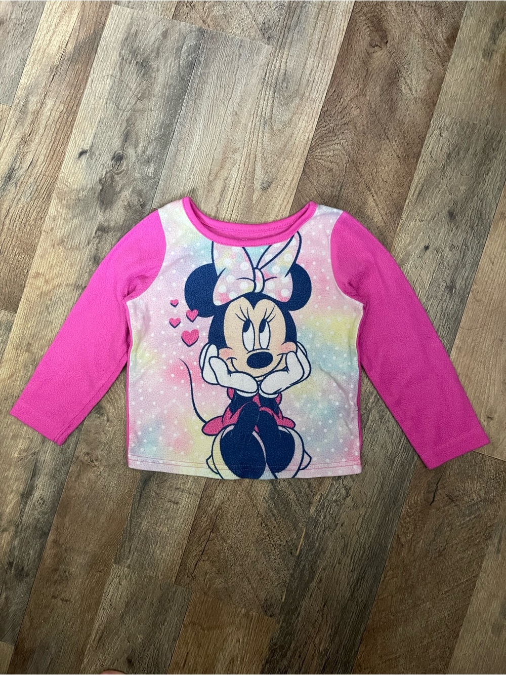Disney Minnie Mouse Hot Pink Long-Sleeve Graphic Tee